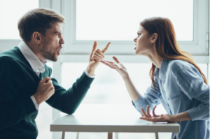 Man and woman having an argument - How NOT to de-escalate conflict in just 12 words! 